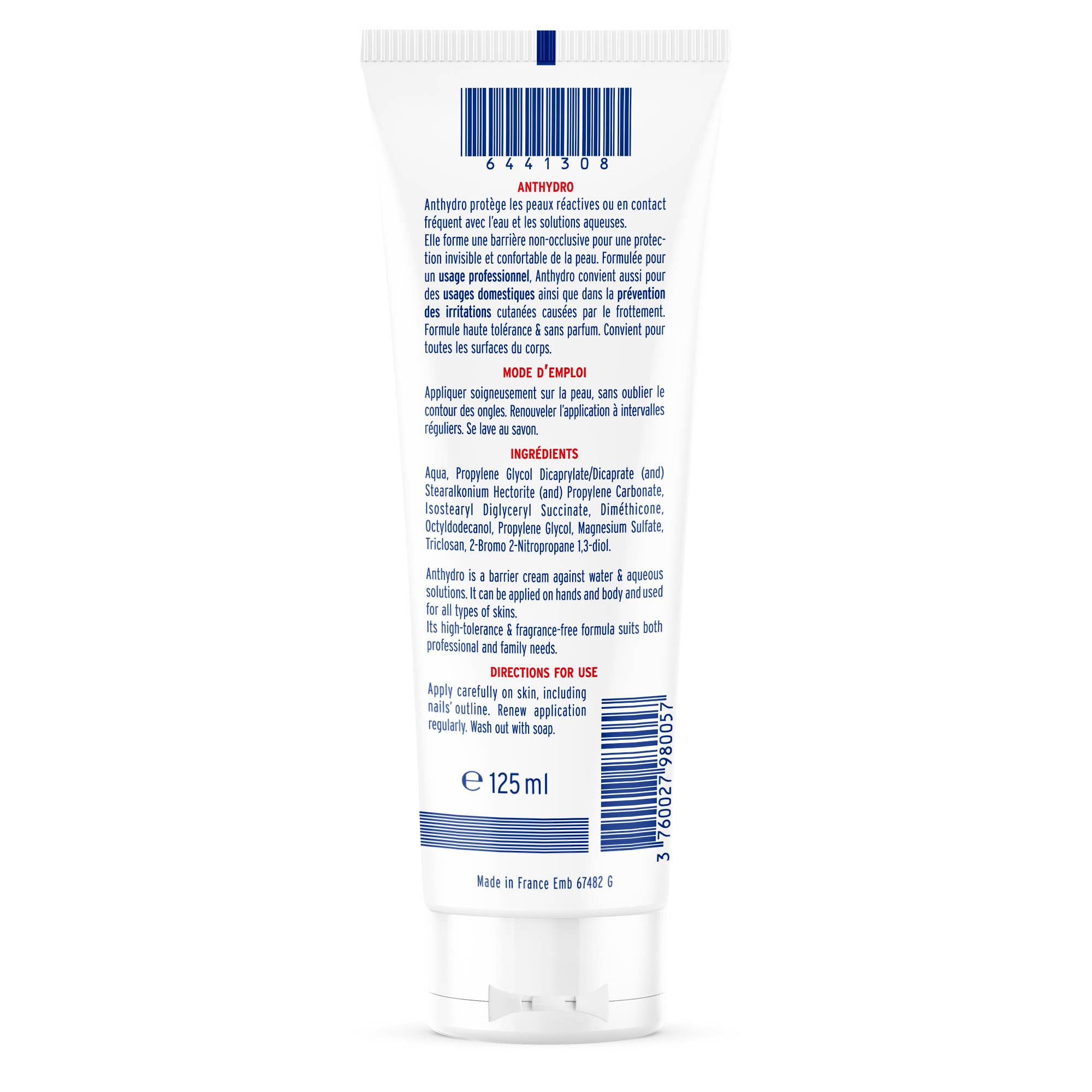 Laboratoire de l'Homme de Fer - SORIFA - Vente Crèmes/lotions pour les mains - Dermécran® Protection ANTI-EAU / Anthydro - 125 ml1