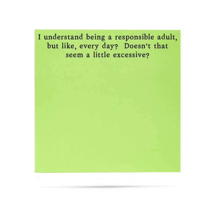 Responsible adult, but like everyday| sticky notes for wholesale by ellembee gift