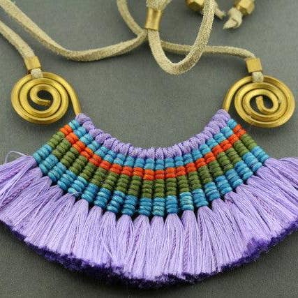 Silk Tassel Necklace - Purple for wholesale by Makers & Providers
