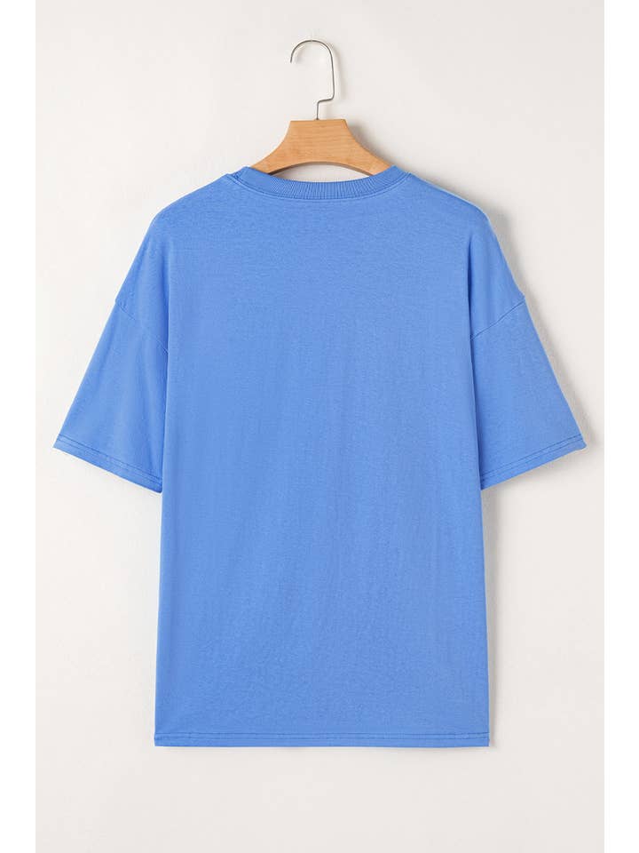 Sky Blue Rodeo Western Short Sleeve Tee for wholesale on Faire