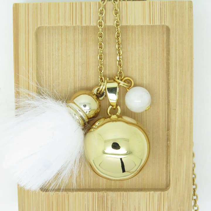 CUSTOMIZABLE GOLD OR FINE MOONSTONE PREGNANCY NECKLACE for wholesale by F de Bm créations