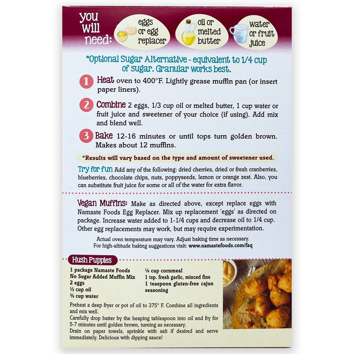 Namaste Foods - Wholesale Muffin Mix - Gluten Free No Sugar Added Muffin Mix3