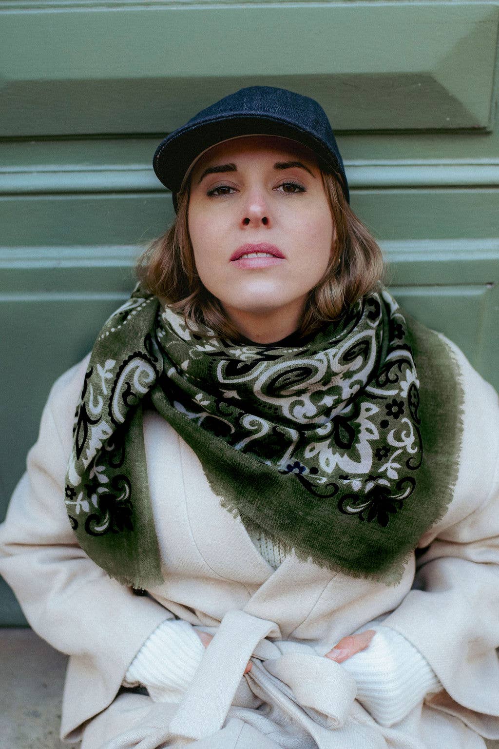 Maison Lecomte Flament - Venta al por mayor Bufanda - Mujer - Bandana LS Forest Green1