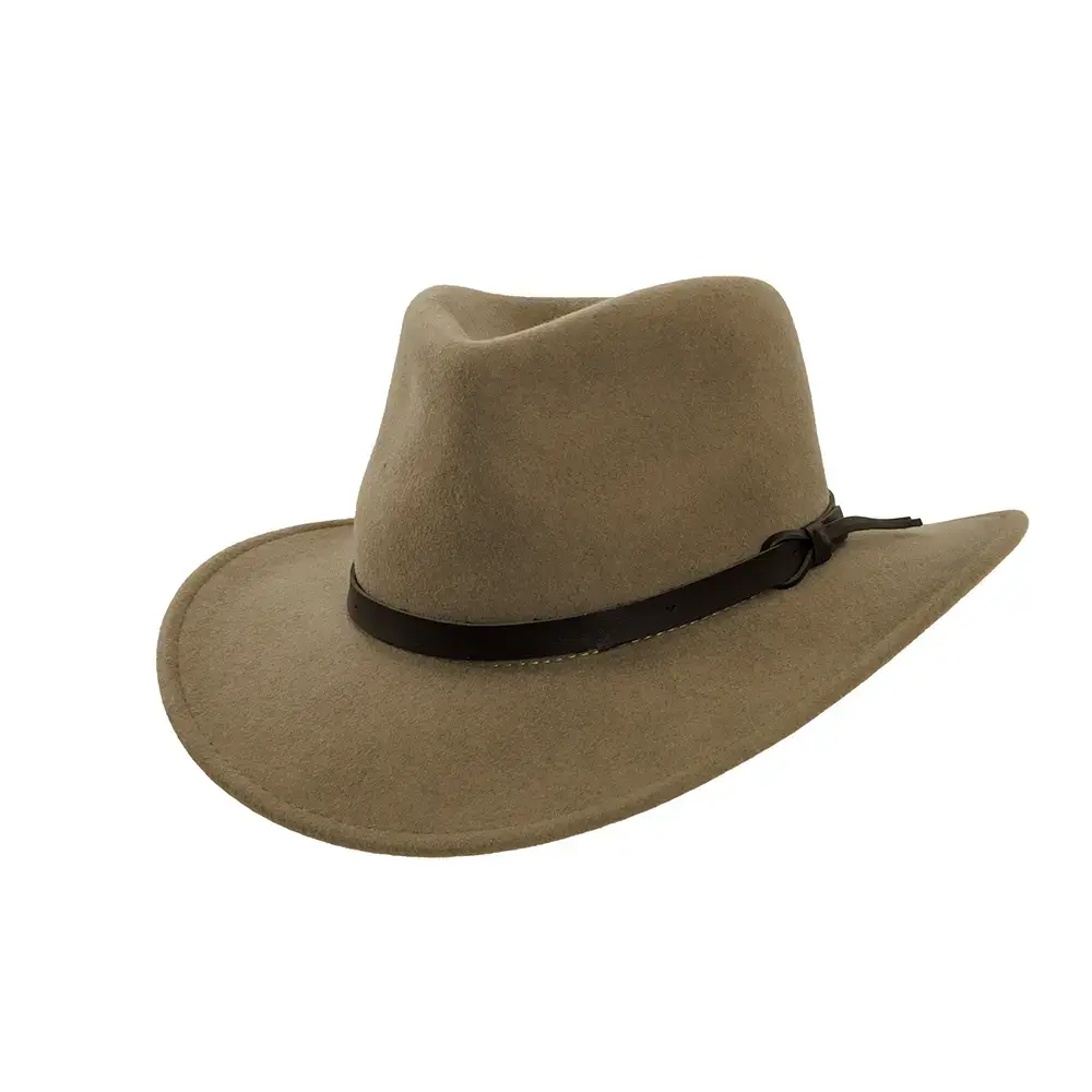 American Hat Makers - Wholesale Fedora - Unisex - Crushable Wool Felt Outback Hat - Style Pathfinder7