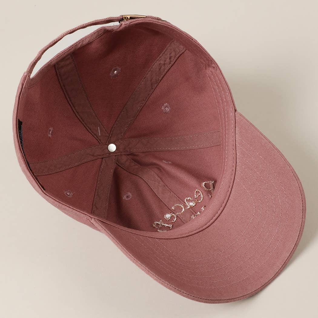 Fashion City – Engroshandel Baseballkasket - Unisex – Broderet baseballkasket med teksten "Peaceful Mind"17