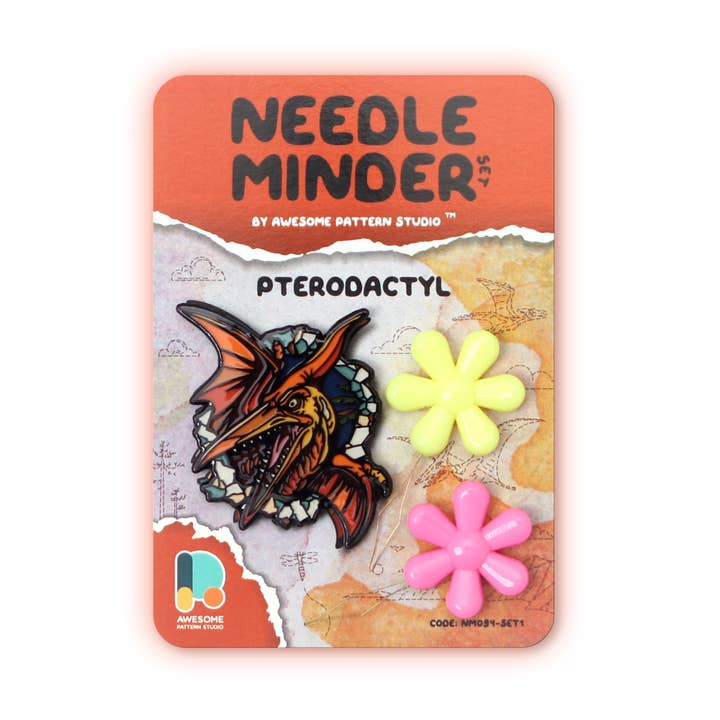 Pterodactyl - Magnetic Needle Minder Set #1 for wholesale by Awesome Pattern Studio