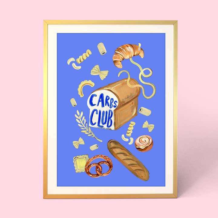 Carbs Club Print for wholesale by Eleanor Bowmer