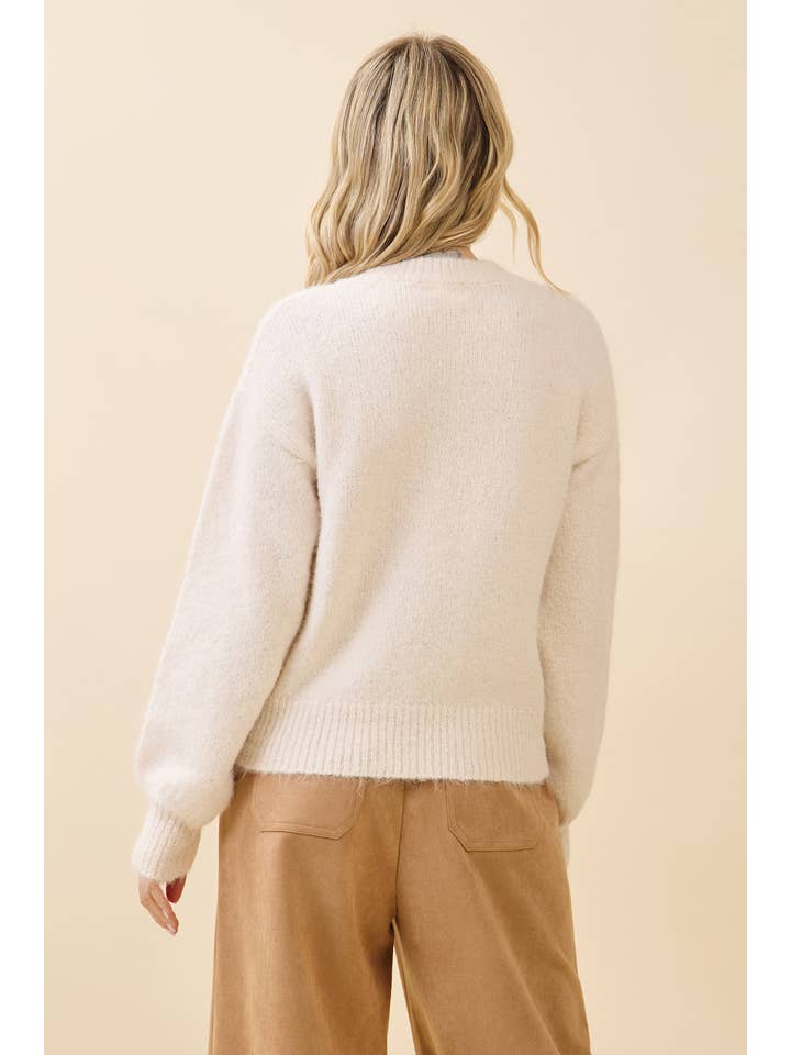 Crème Versierde Gebreide Trui OT51801 voor groothandel op Faire2