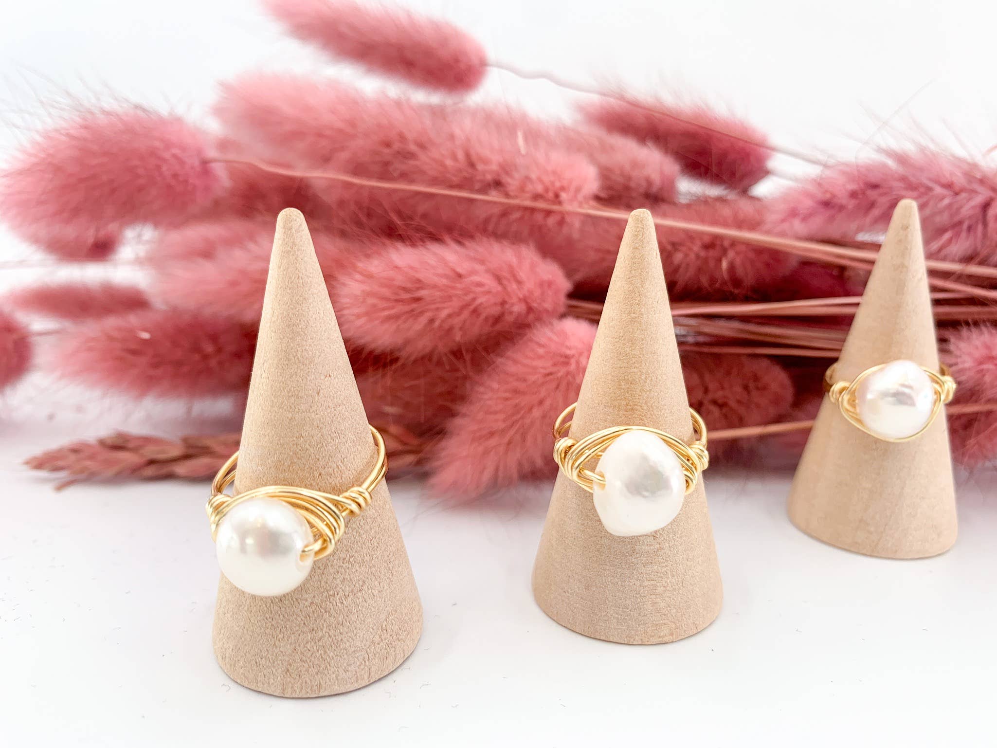 Elise Marie DeSigns - Wholesale Cocktail/Statement Ring - Pearl Wire Wrapped Ring | Freshwater Jewelry | Cultured2