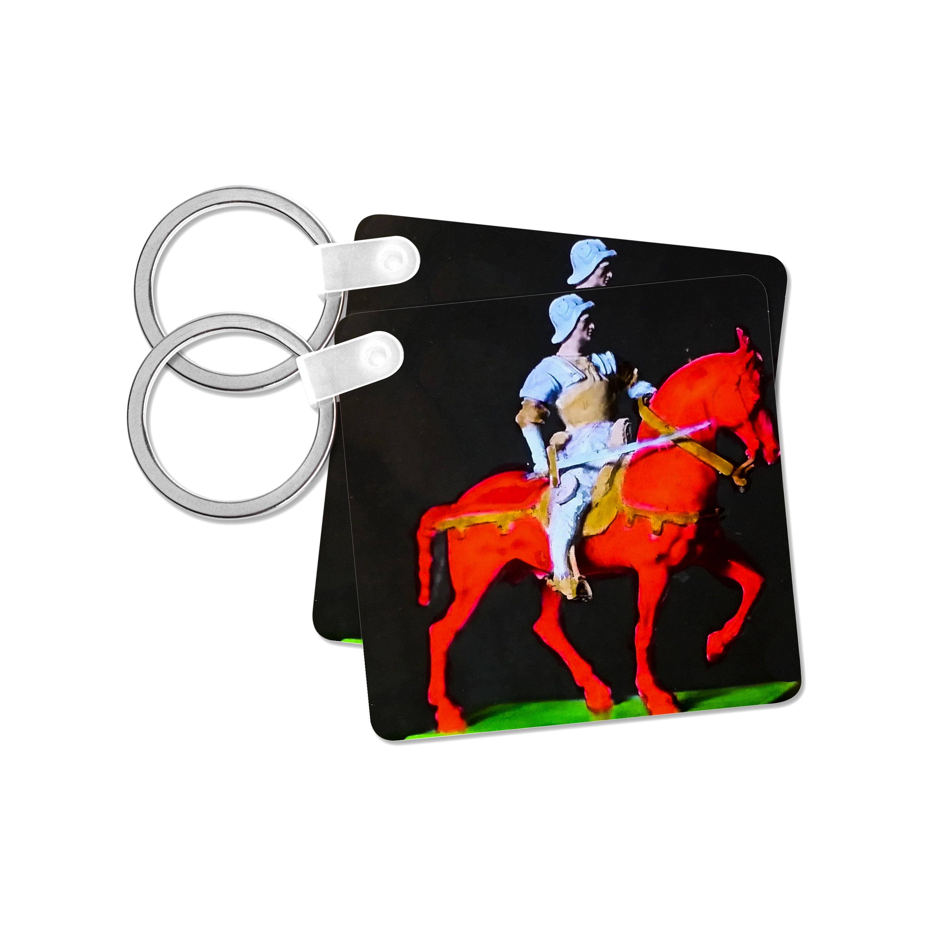 3dRose - Wholesale Keychain - Unisex - 3dRose, Psychedelic Colored Knight on a Red Steed Vintage Surreal and Weird, Key Chain7