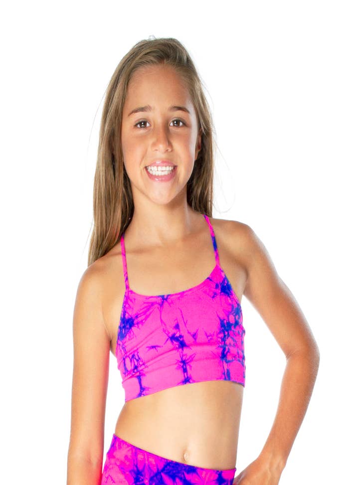 Malibu Sugar Girls Sports Bra Seamless (7-14) Racer Back, Side Straps, One  Size One Size New Black