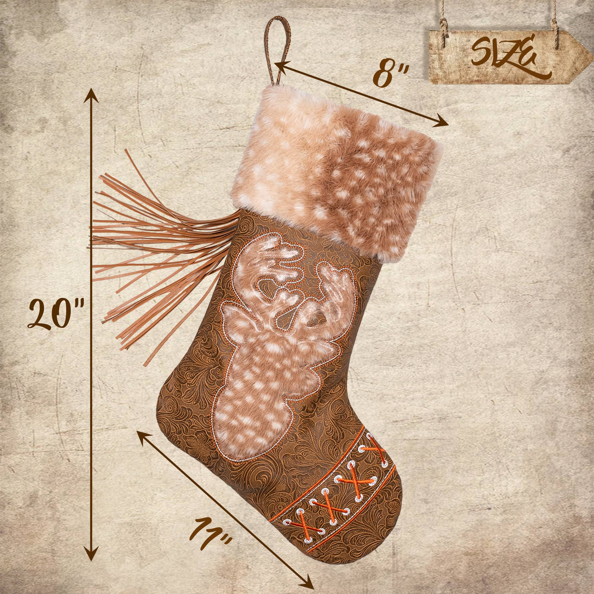 GEXWORLDWIDE – wholesale Holiday Stocking – New Western Cowboy Embroidered Christmas Stocking5