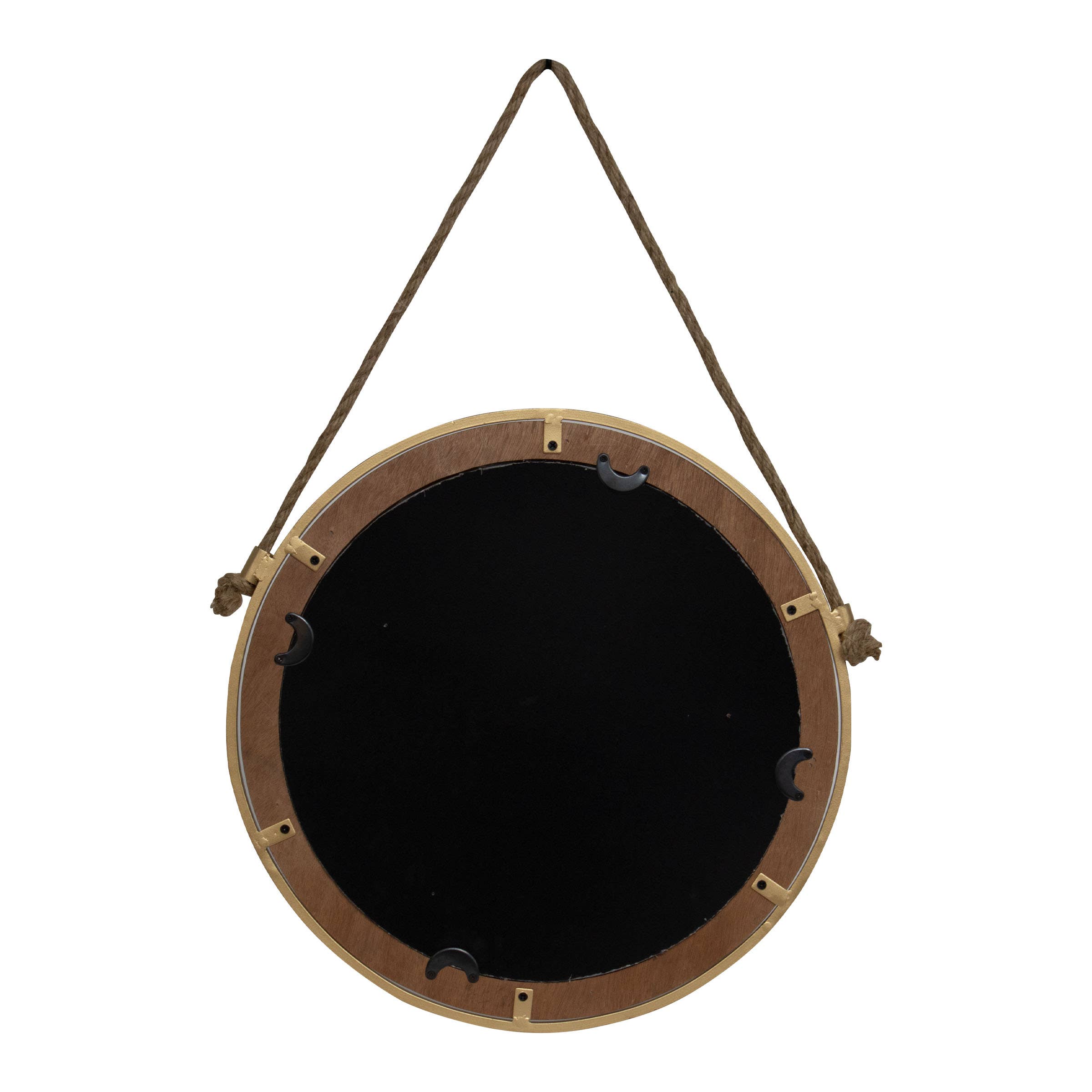 Foreside Home & Garden - Wholesale Wall Mirror - Copal Round Wall Mirror with Gold Finish Edge & Jute Hanger3