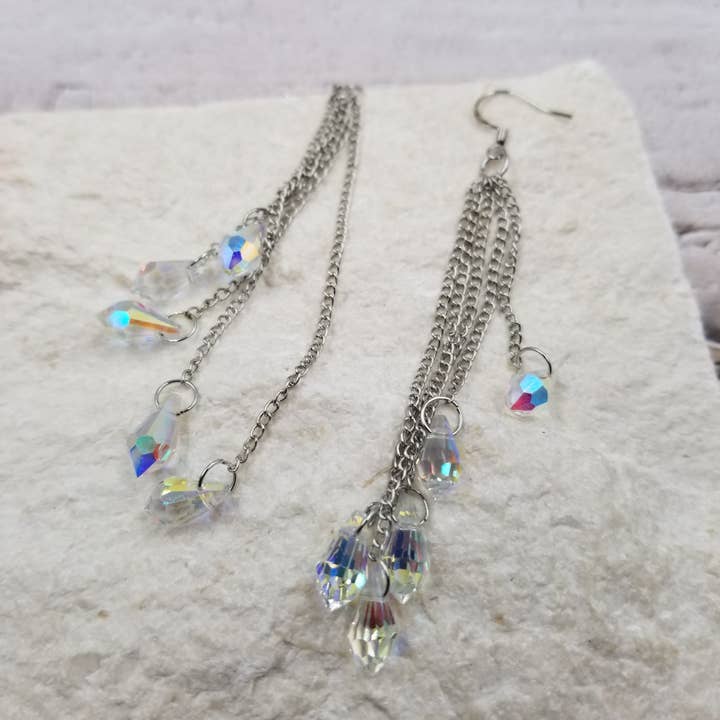 Treasure Wholesale - Wholesale Tassel Earrings - Sparkling Crystal Tassel Earrings1