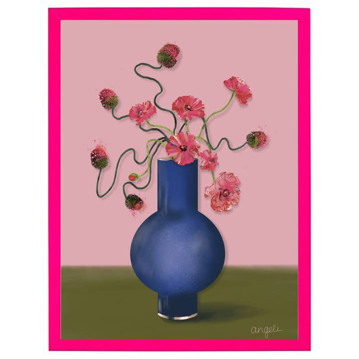 Ilustración: flores en un jarrón (impresión artística) para venta al por mayor de Studio Angelart