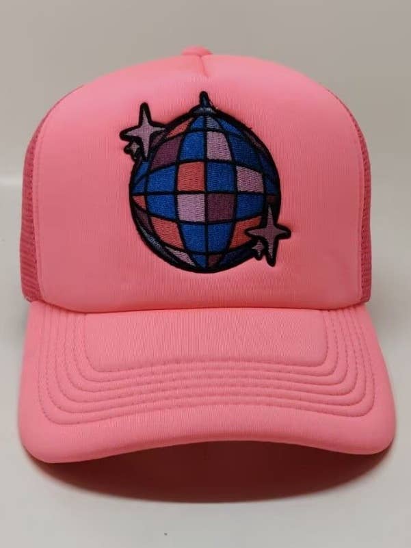 Casquette Trucker Disco Ball Rose CTS pour la vente par Chris Turk Swim