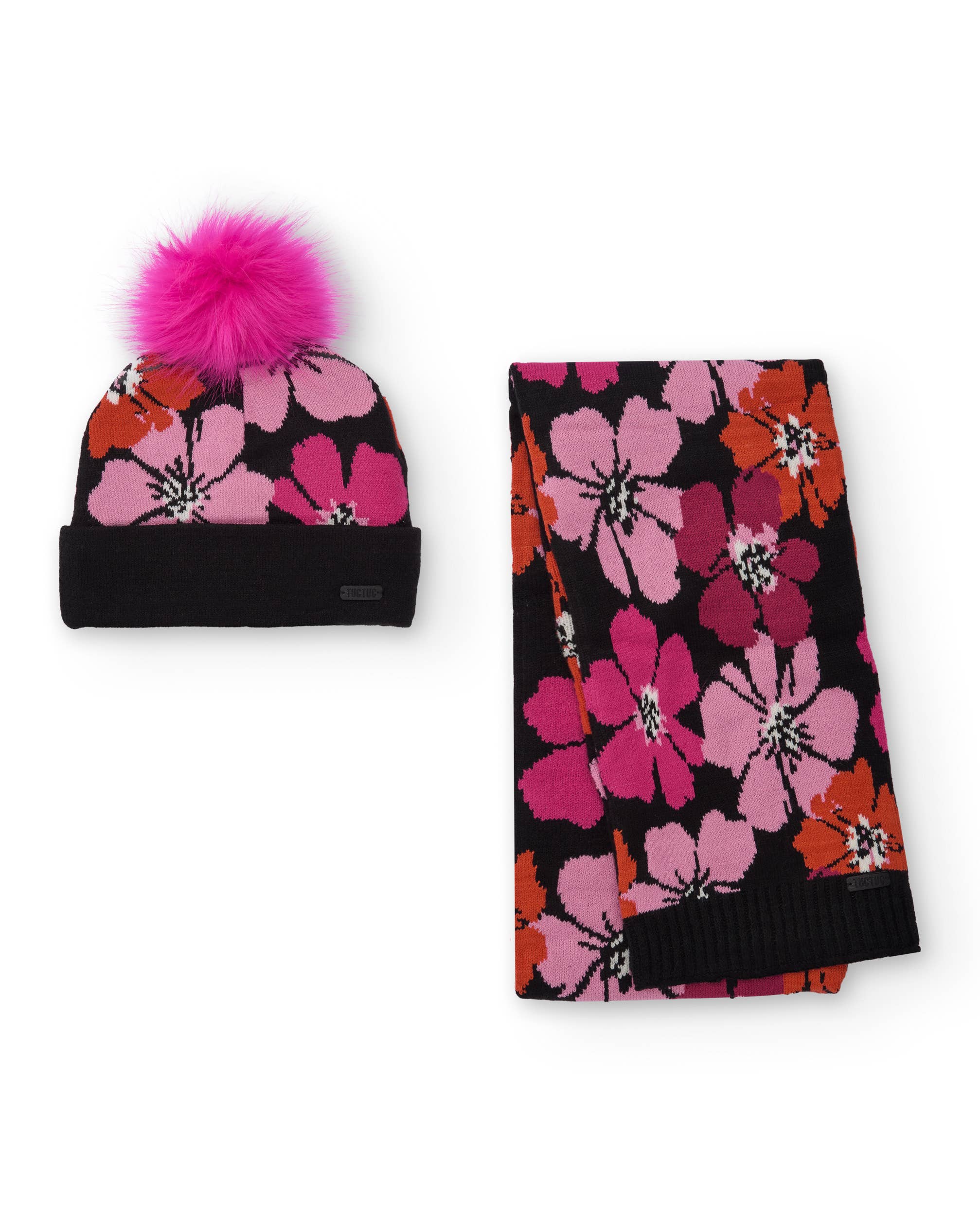 tuc tuc - Wholesale Winter Accessory Set - Kids - Girl's hat and scarf set with floral print