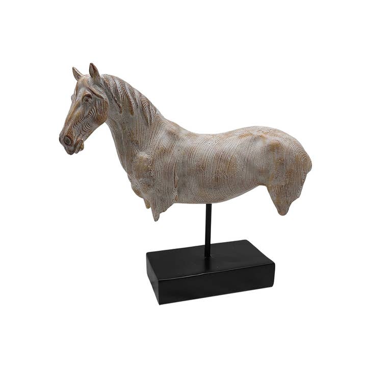 Socadis - Wholesale Sculpture - DA1905 - Sculpture Bust Horse Wood Effect - Initial