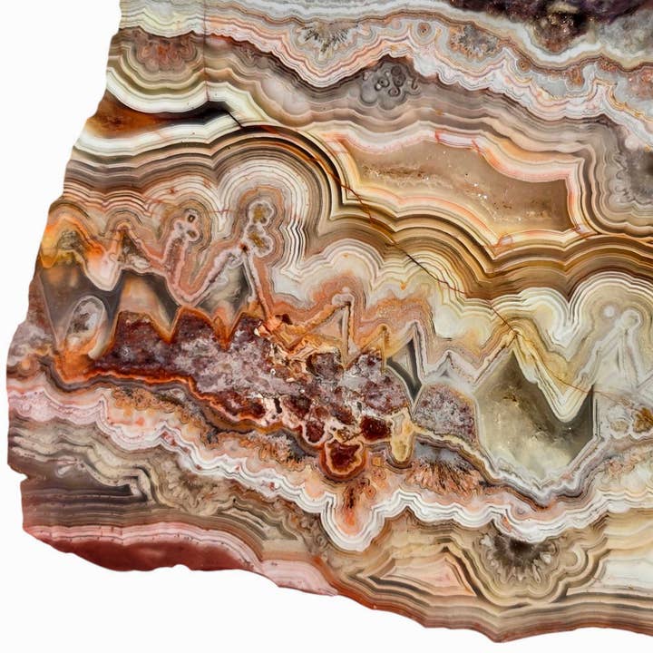 Lapidary Central – Großhandel Spiritueller Stein/Kristall – Verrückte Spitzenachatplatte Lapidarstein Scheibe Geschnittener Felsen