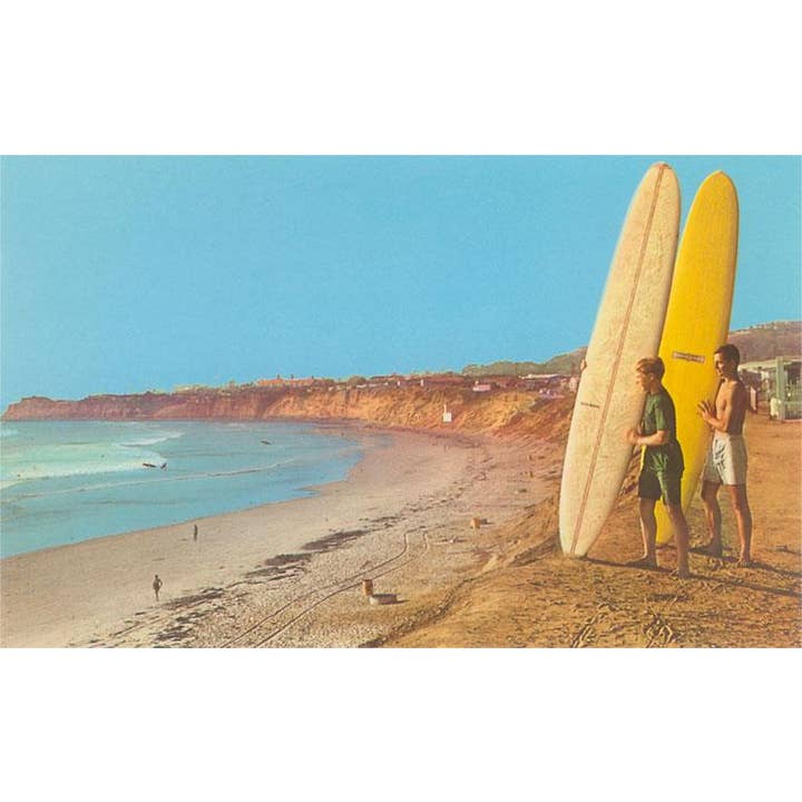 Biglietto di Auguri SU-29 Surfisti che Controllano le Onde per la vendita all'ingrosso da parte di Found Image Press