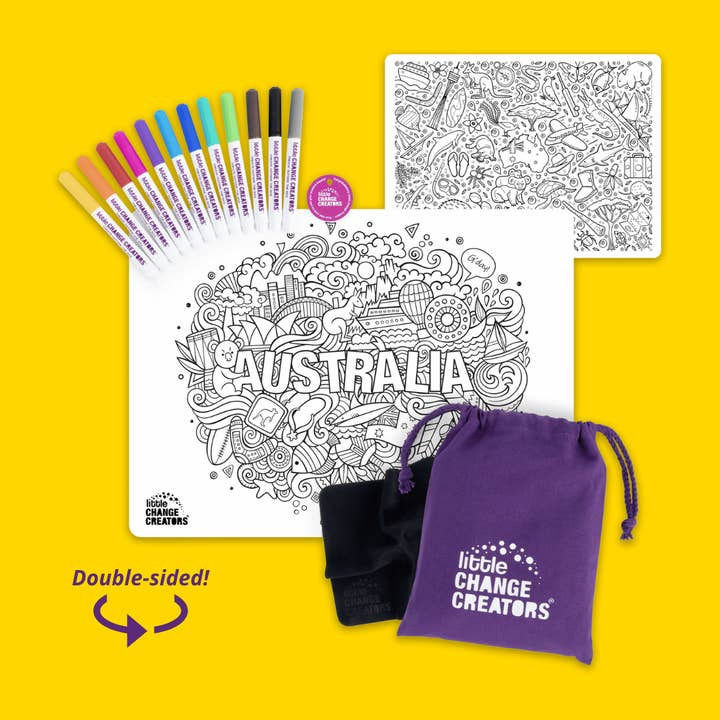 AUSTRALIA | Re-FUN-able™ Reusable Colouring + Doodle Mat for wholesale by Little Change Creators