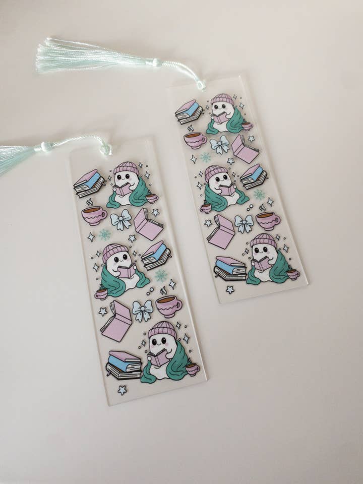 Cozy Winter Ghost Acrylic Bookmark for wholesale by Be Bold Stay Bold
