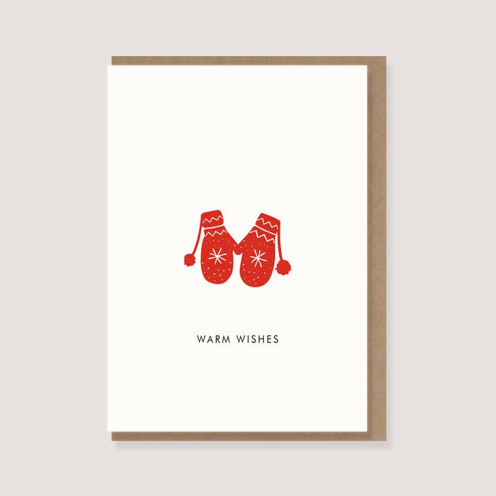 LØTTEBOM - Venta al por mayor Tarjetas de Navidad - Tarjeta plegable con sobre - «Gloves - Warm Wishes»