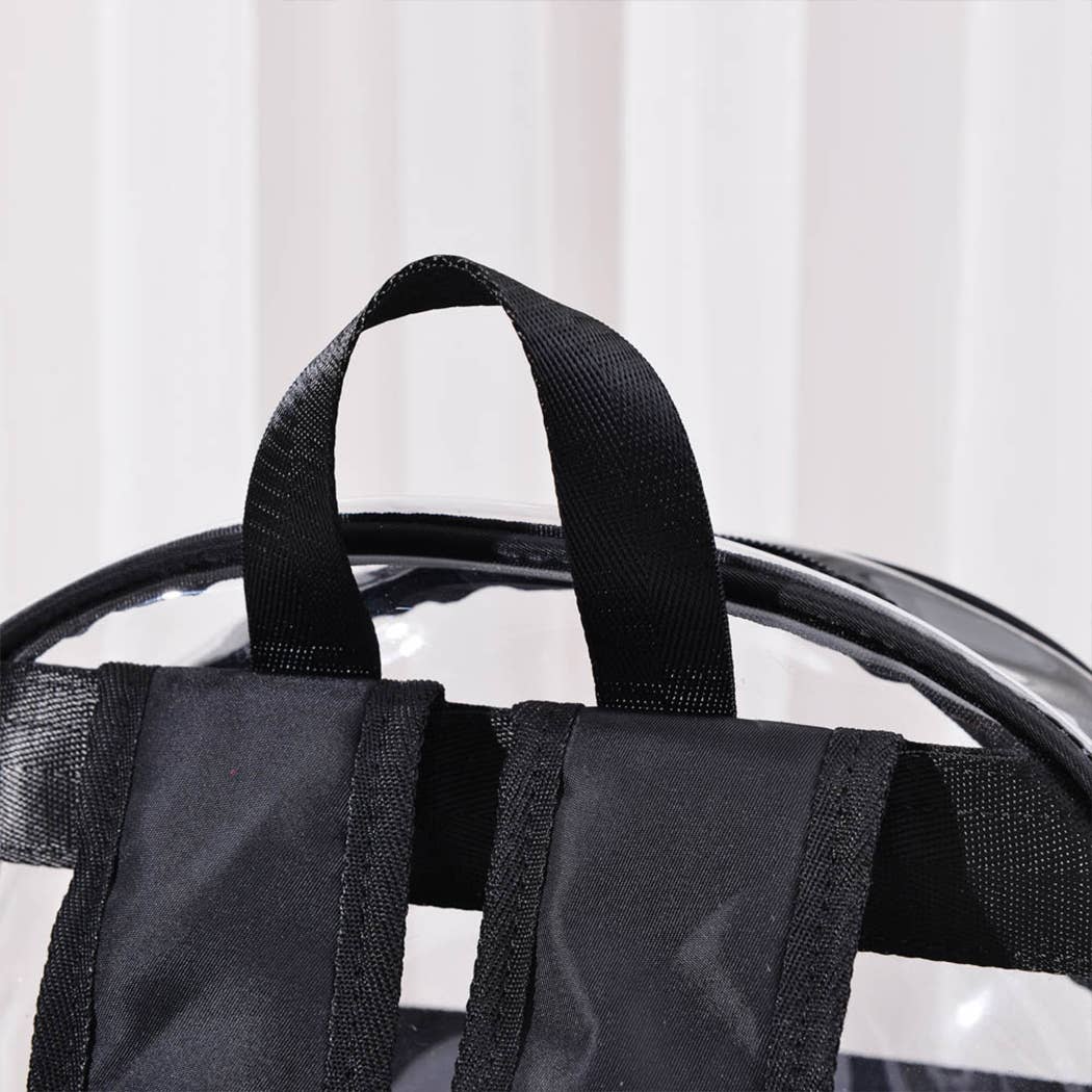 Fashion City - Wholesale Backpack - Women's - Solid Color Outlined Medium Clear Backpack5