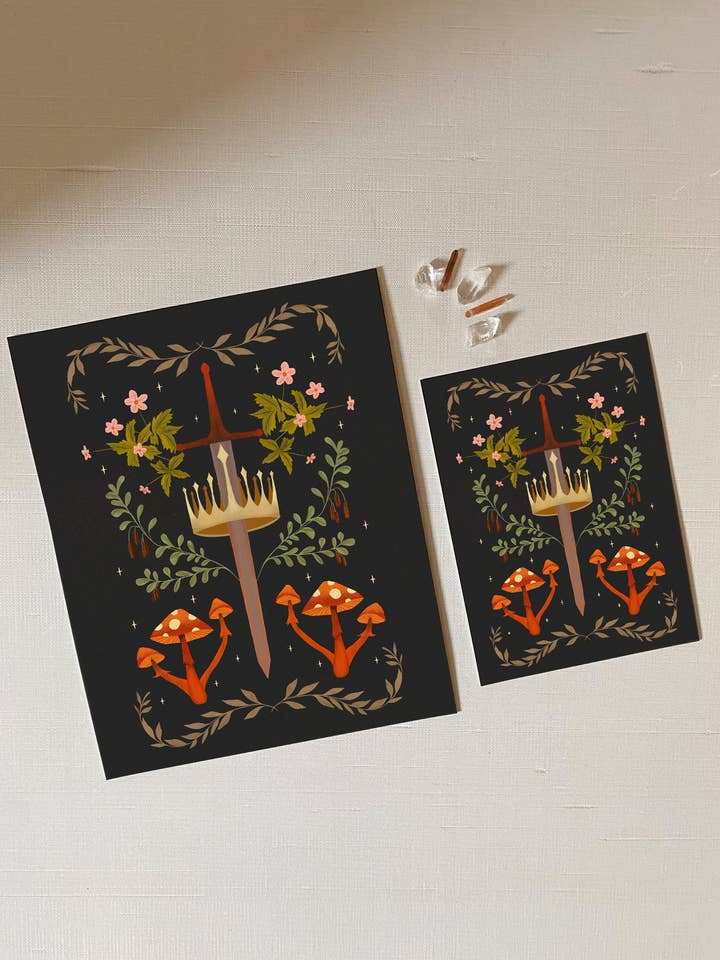 Art Print: Crown & Spores; 5x7, 8x10, 4x6 for wholesale by Lantern Print Co.