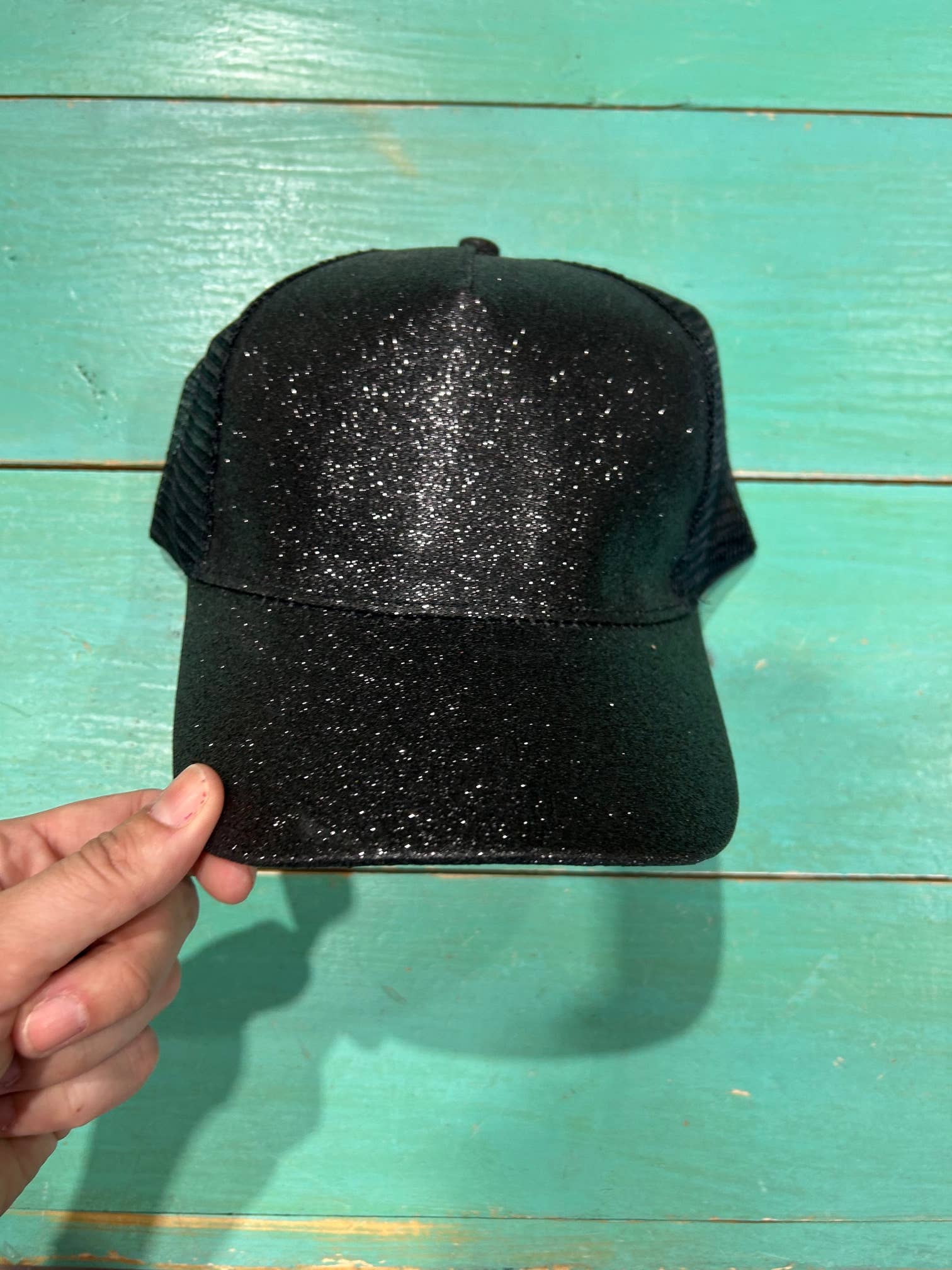 Vibes Hat Company - Wholesale Ponytail Cap - Women's - Vibes Black Glitter Ponytail Caps | Sparkle | Baseball Cap7