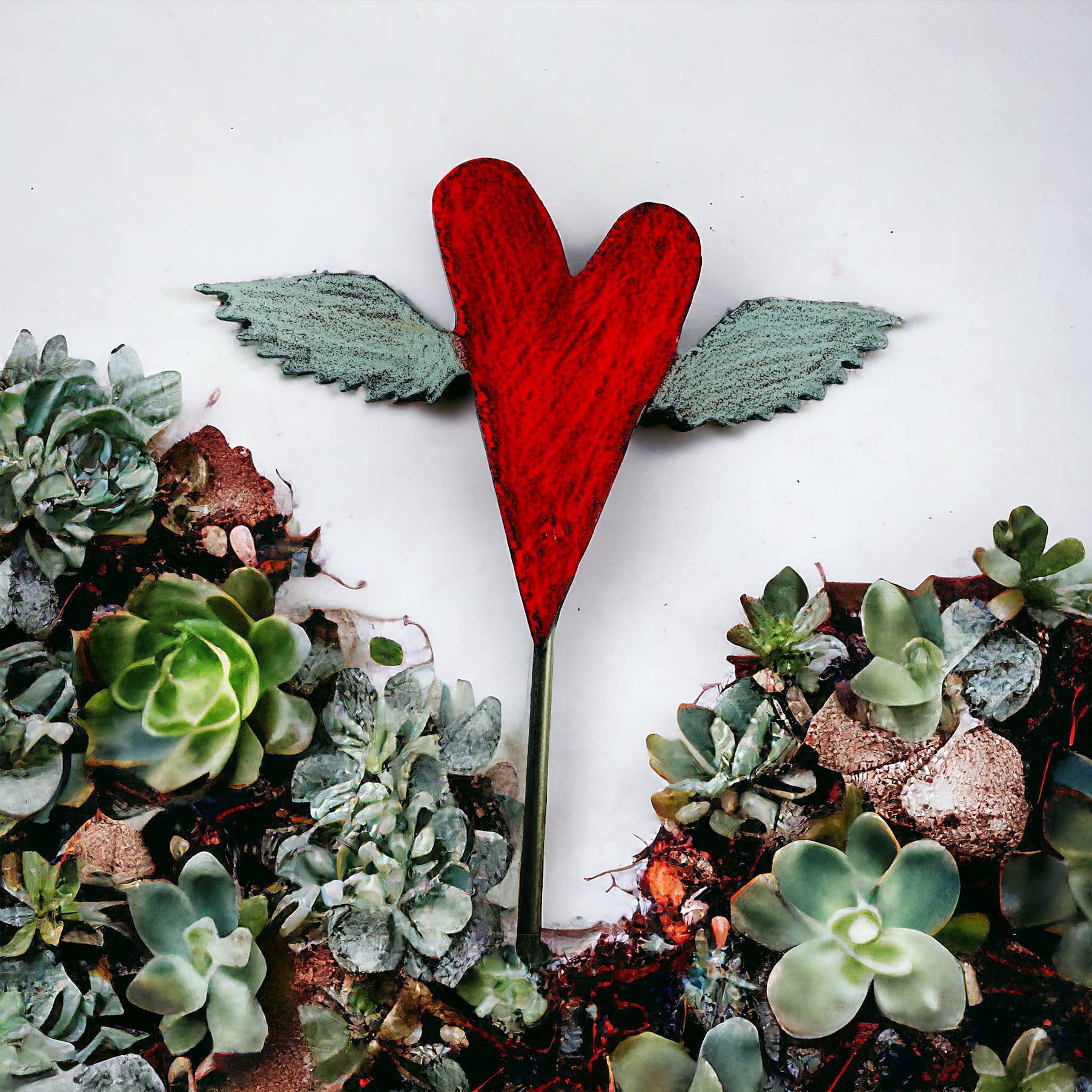 Whimsies – Engroshandel Have/havestolpe – Heart Wings Plant Stake finurlig have hippie sigøjner fred6