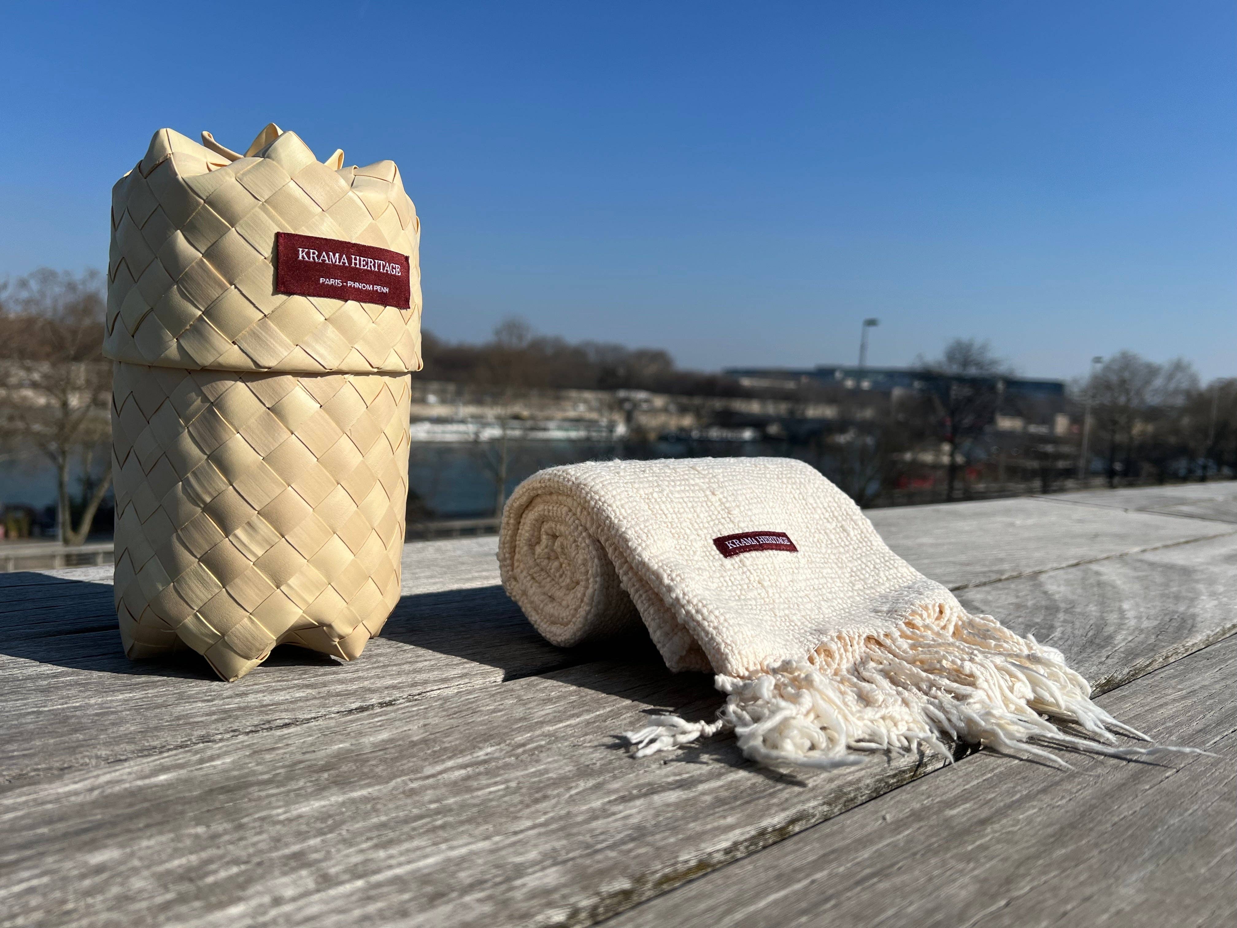 Krama Heritage - Wholesale Scarf - Unisex - The Ivory Natural Krama5