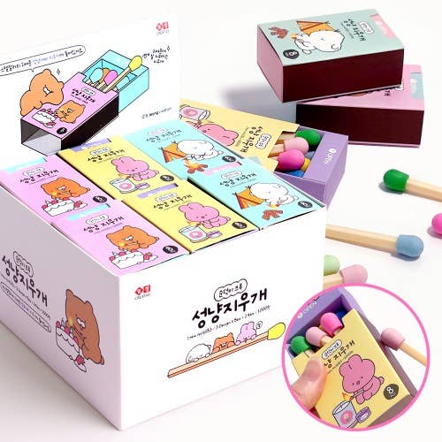 K_Wonderland - Wholesale Eraser - Unique Design Stationery- Matches Shape Eraser 8Pcs 1 Box