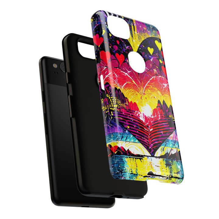 Studio 653 Clothing Co - Wholesale Phone Case - Women's - Vibrant Heart Sunset Tough Phone Case67