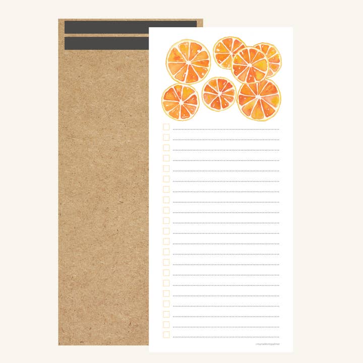 Watercolor List Notepad | Oranges for wholesale by Maria DeVito Palmer Designs LLC