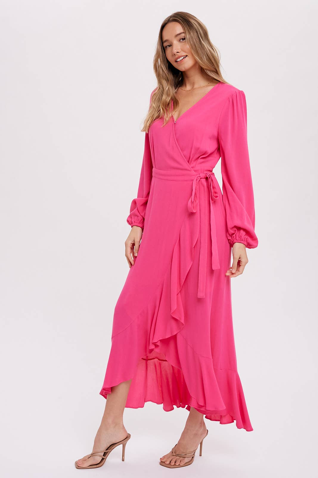 Bluivy – wholesale Dress – Women's – RUFFLE HEM MAXI WRAP DRESS33