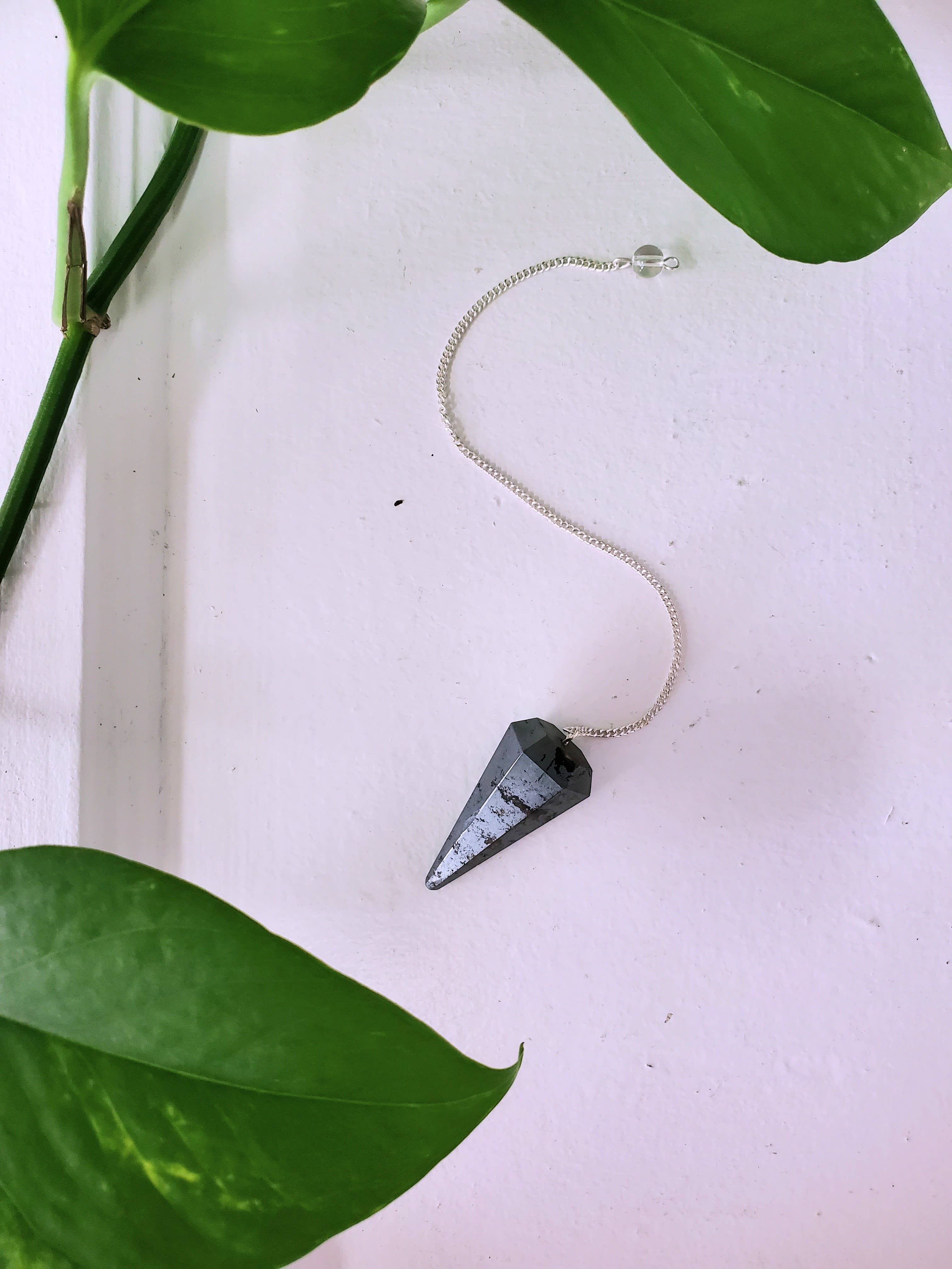 Three Witches Tea Shop - Wholesale Spiritual Stone/Crystal - Authentic Hematite Crystal Pendulum1