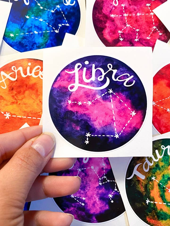 Zodiac Stickers | Watercolor Zodiac | Stickers For Hydroflas for wholesale by Michaela K Creations