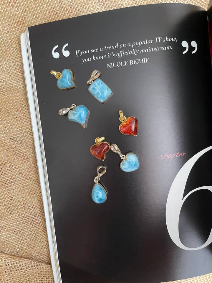 Ámbar an Larimar pieces for wholesale by Luna By Cinthia Garcia