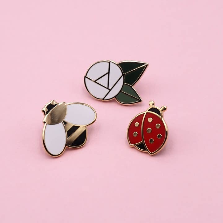 Kelly McMahon Design - Wholesale Lapel Pin/Button - Bee Mini Pin3