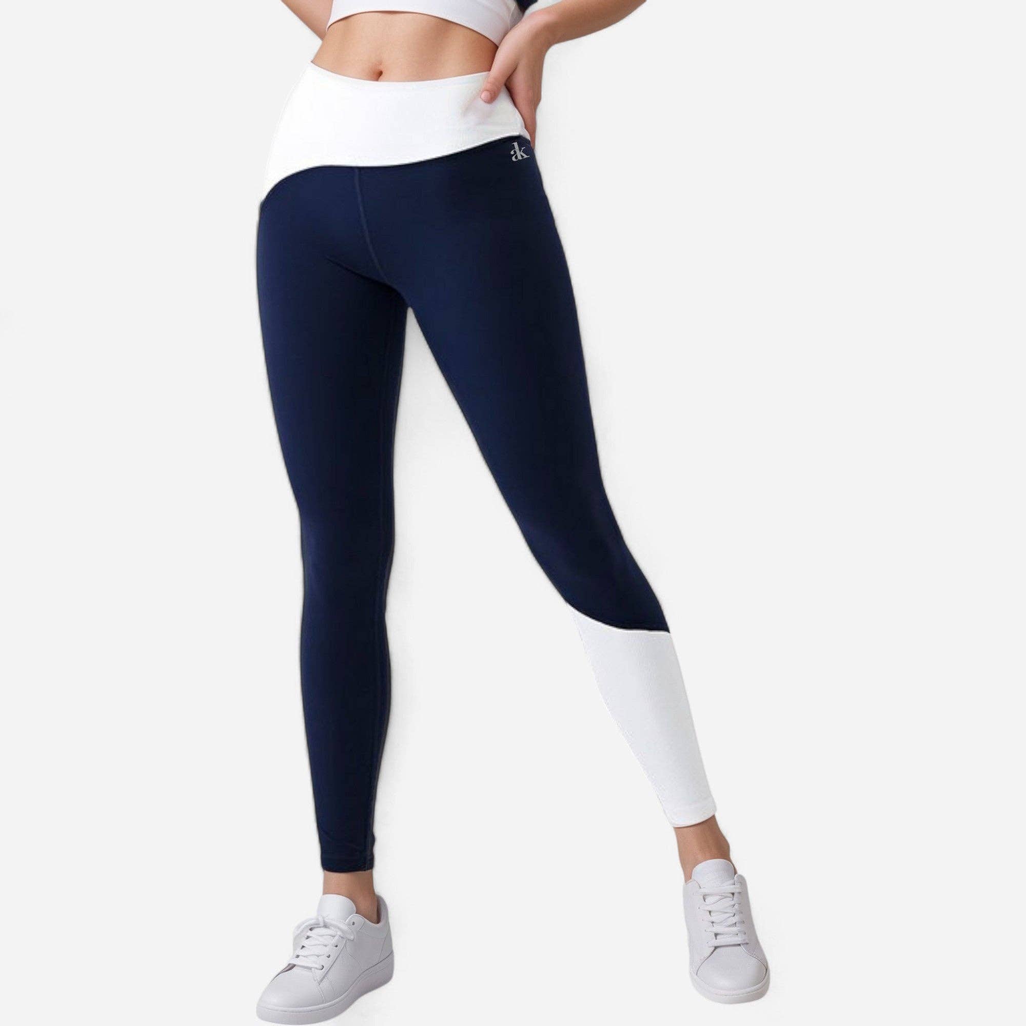 Active by Anna-Kaci – Leggings de desporto/casuais - Mulher por atacado – Leggings de Cintura Alta para Mulher com Painel de Contraste e Bloco de Cor0