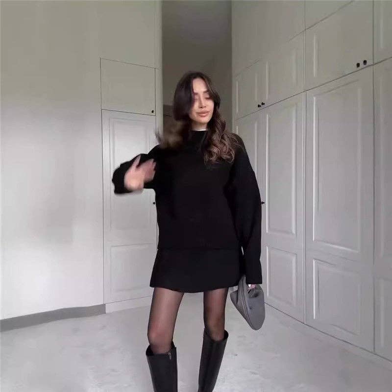 kycozy - Wholesale Top & Skirt Set - Women's - Solid Color Knit Sweater Skirt Set6