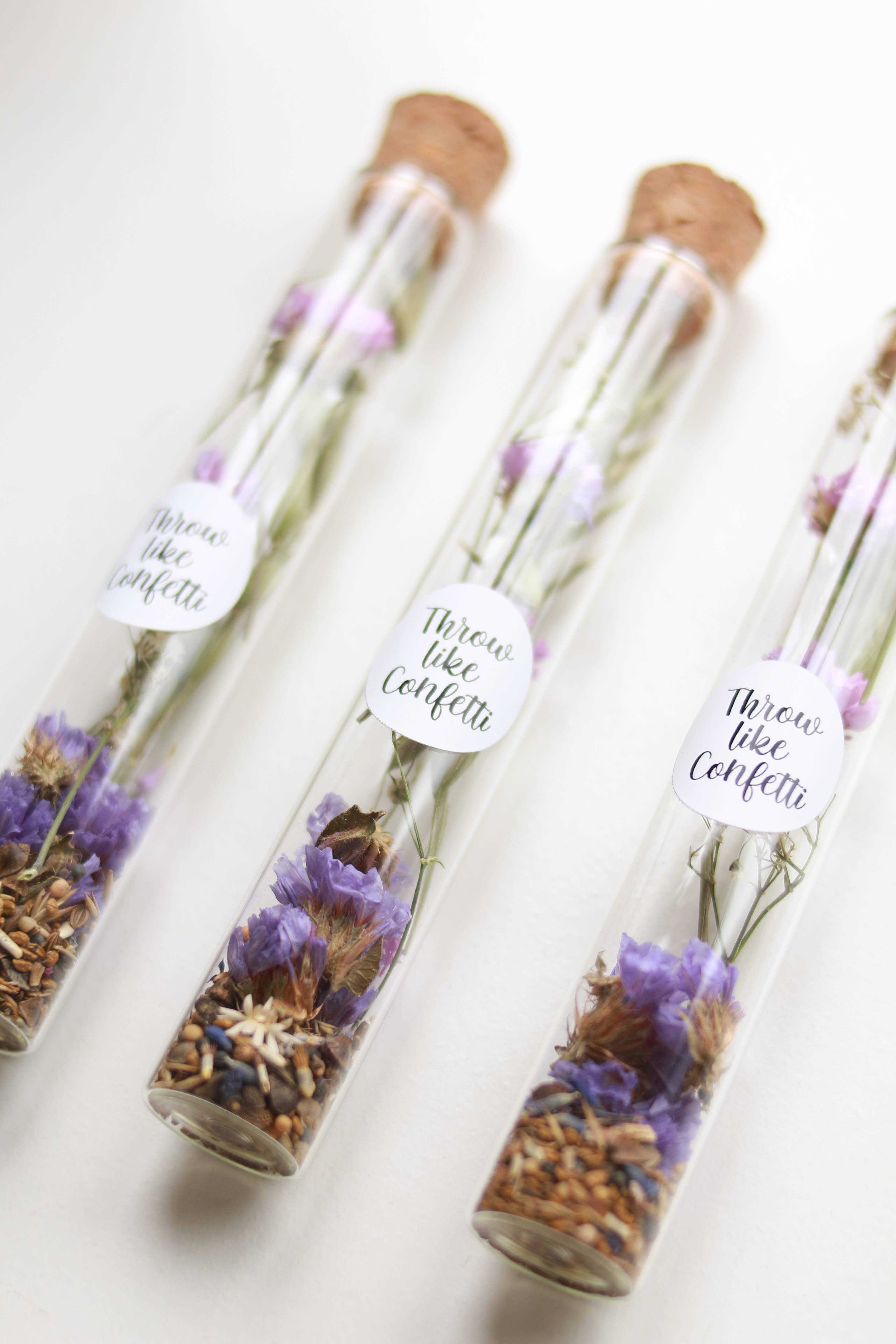 Poca Ceramics - Wholesale Dried/Pressed Flowers - Glass tube with dried statice flowers4