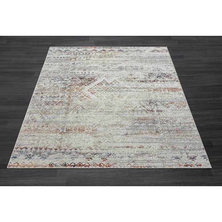 LR Home - Wholesale Area Rug - Lachi Contemporary Distressed Medallion Area Rug, Ivory/Gray5