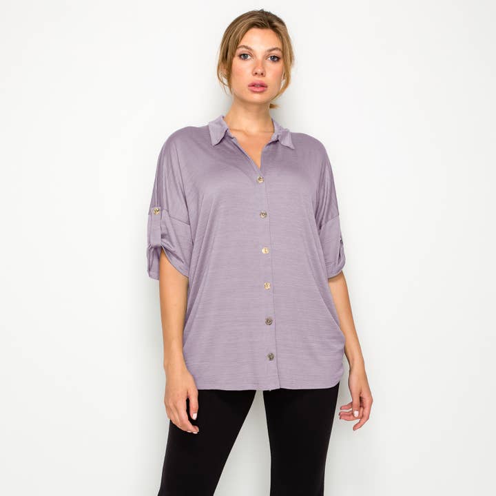 ICE SLUB JERSEY RULLET FANE LEJR SKJORTE for engroshandel hos Coin 1804