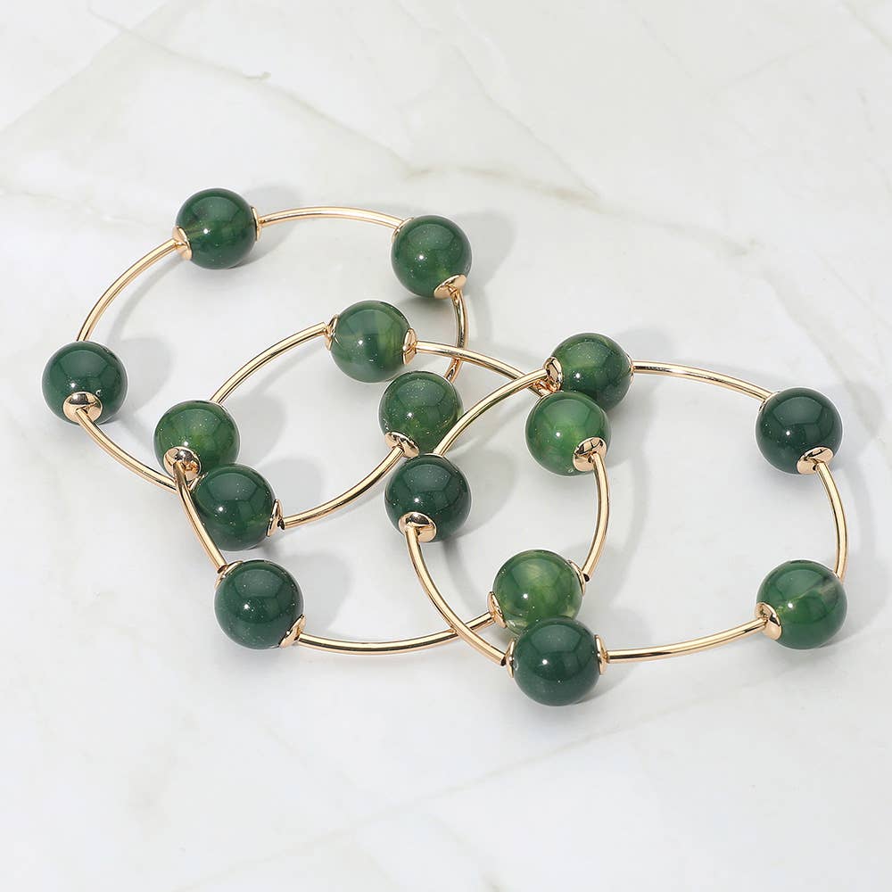 Sensibling Corp. - Wholesale Jewelry Set - 3PCS - Round Ball Wire Beaded Stretch Multi Layered Bracelets7