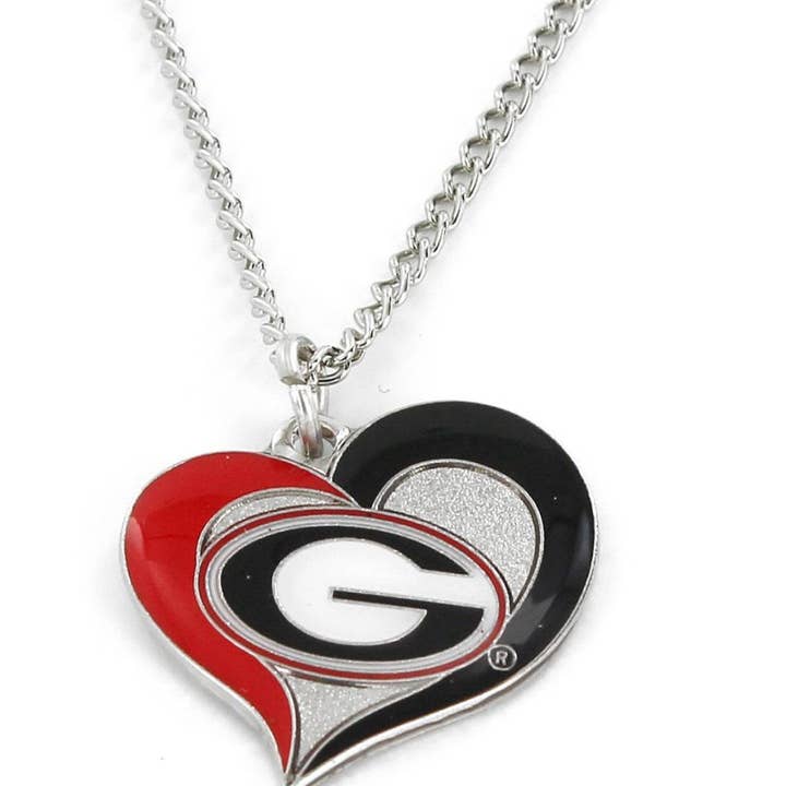 Collier cœur tourbillon NCAA Georgia Bulldogs pour la vente par Aminco USA