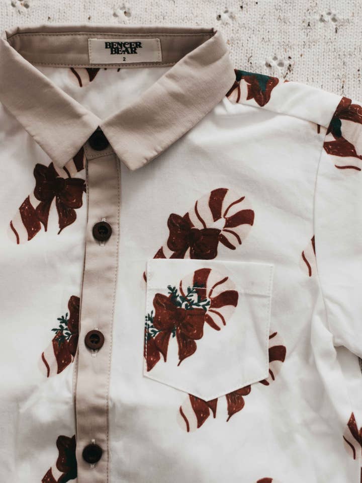 Bencer & Hazelnut - Wholesale Buttoned-down shirt – Kids - Kids Collared Shirt: Candy Cane3
