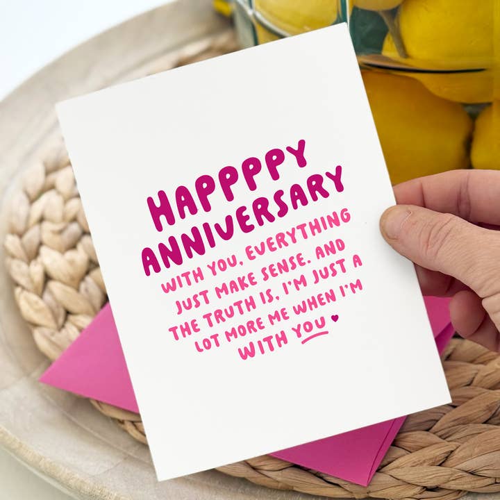 Anniversary Card, Romantic Text Greeting Card for wholesale by Kreate Paper Co.