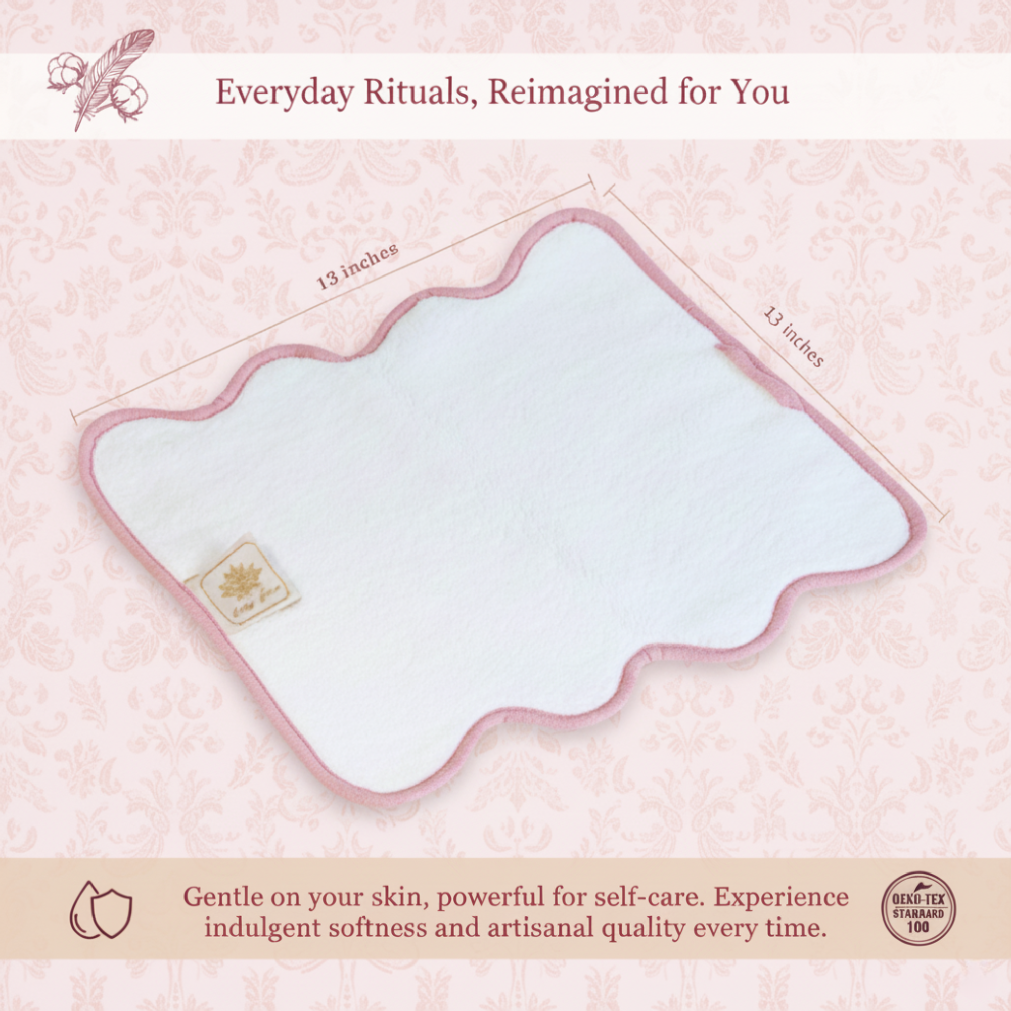 Lotus Linen – wholesale Badrumsmatta – Lyxig badrumsmatta i bomull med kammusselkanter46